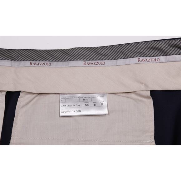 Ravazzolo Dress Pants Navy Blue Wool Pleated Handmade Trousers 42x31 - Picture 6 of 7